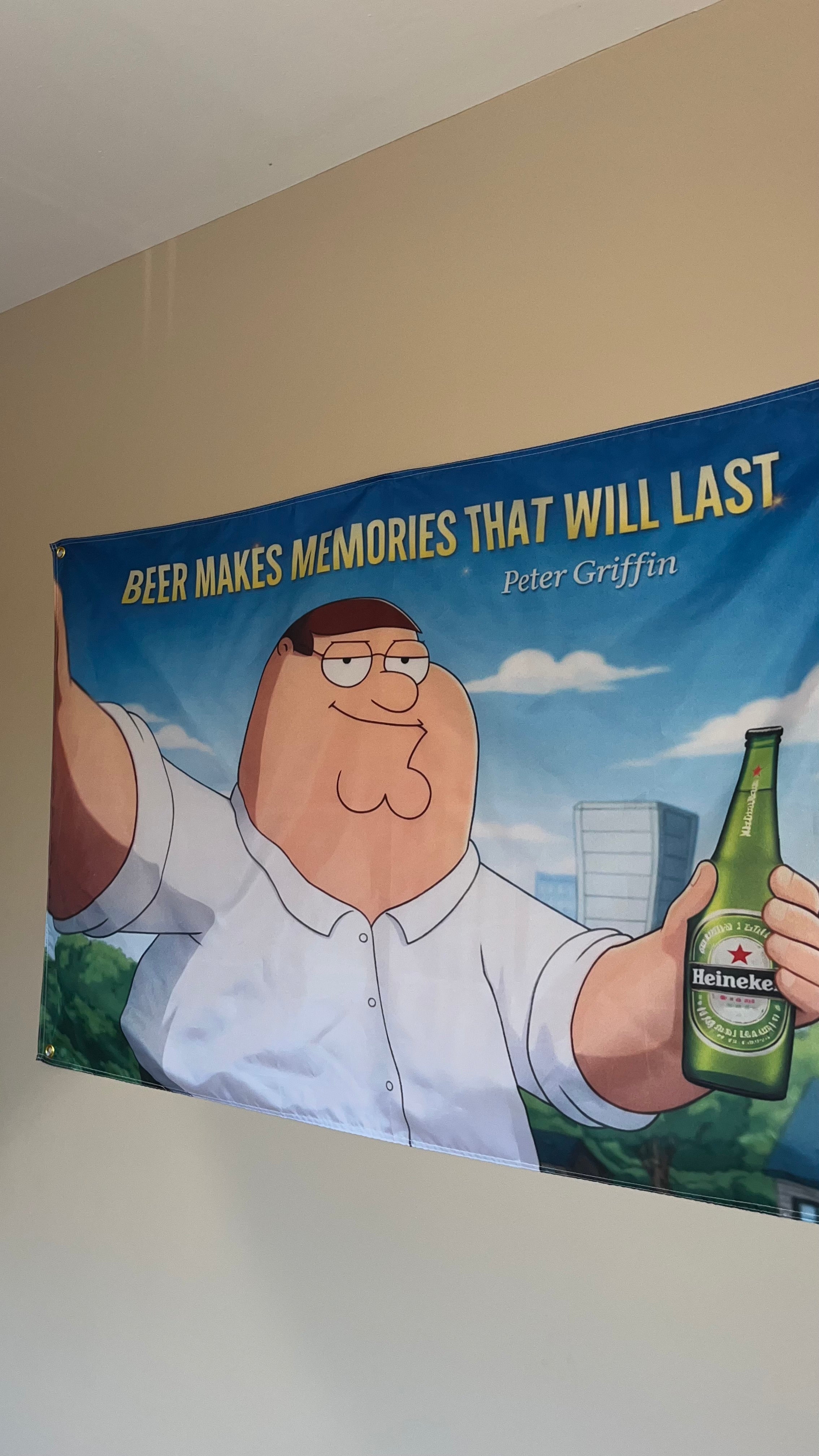 Funny Beer Quote Flag – 150cm x 90cm – Cartoon Bar & Man Cave Banner
