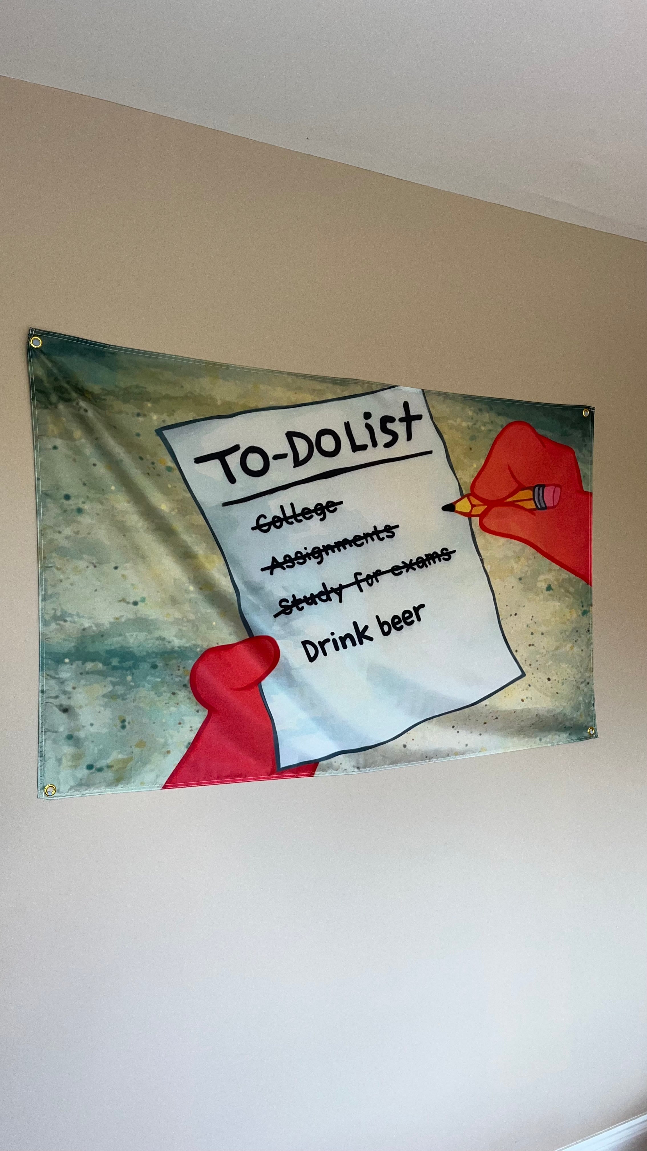 Funny To-Do List Flag – 150cm x 90cm – College & Student Humor Banner
