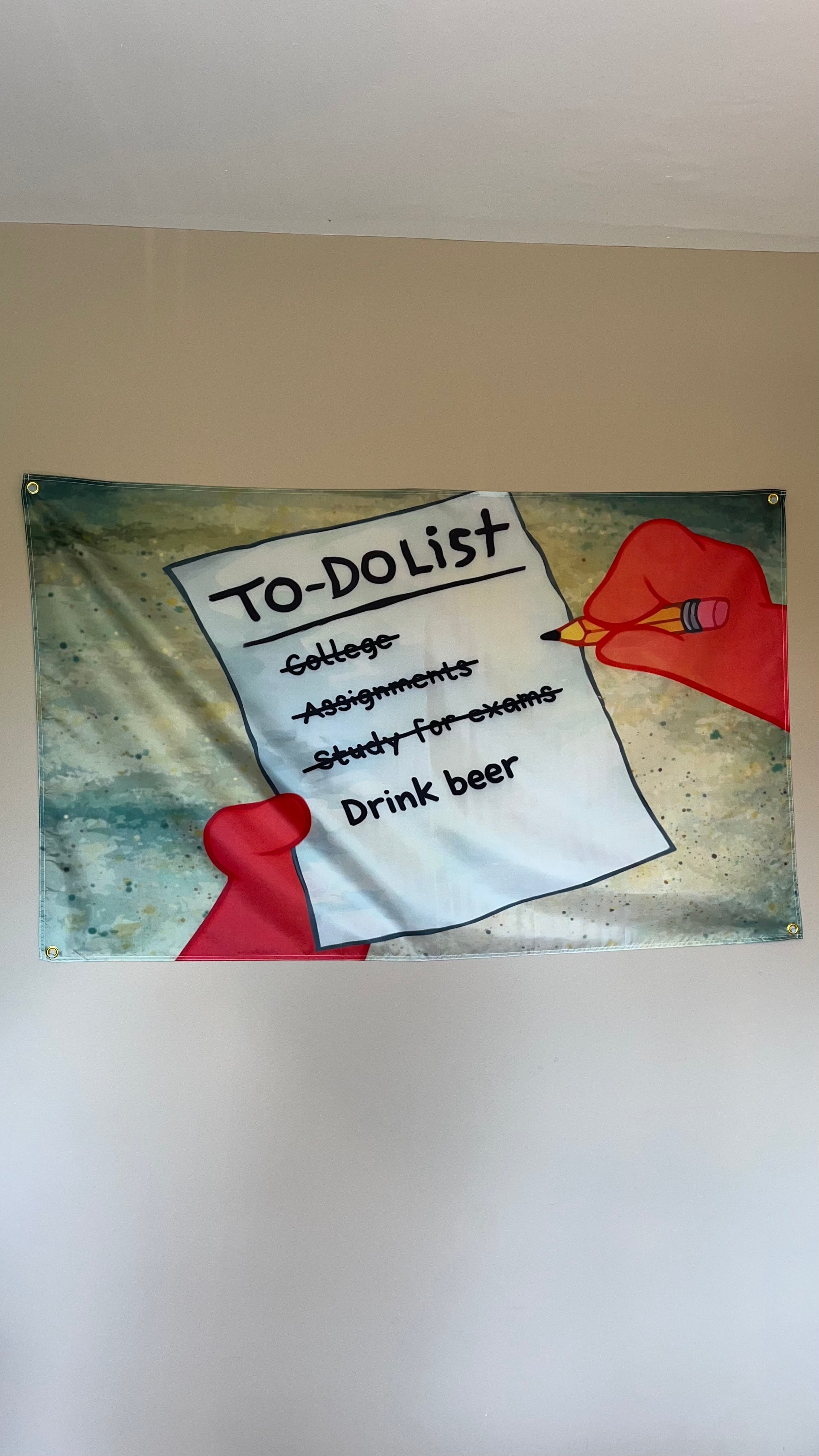 Funny To-Do List Flag – 150cm x 90cm – College & Student Humor Banner