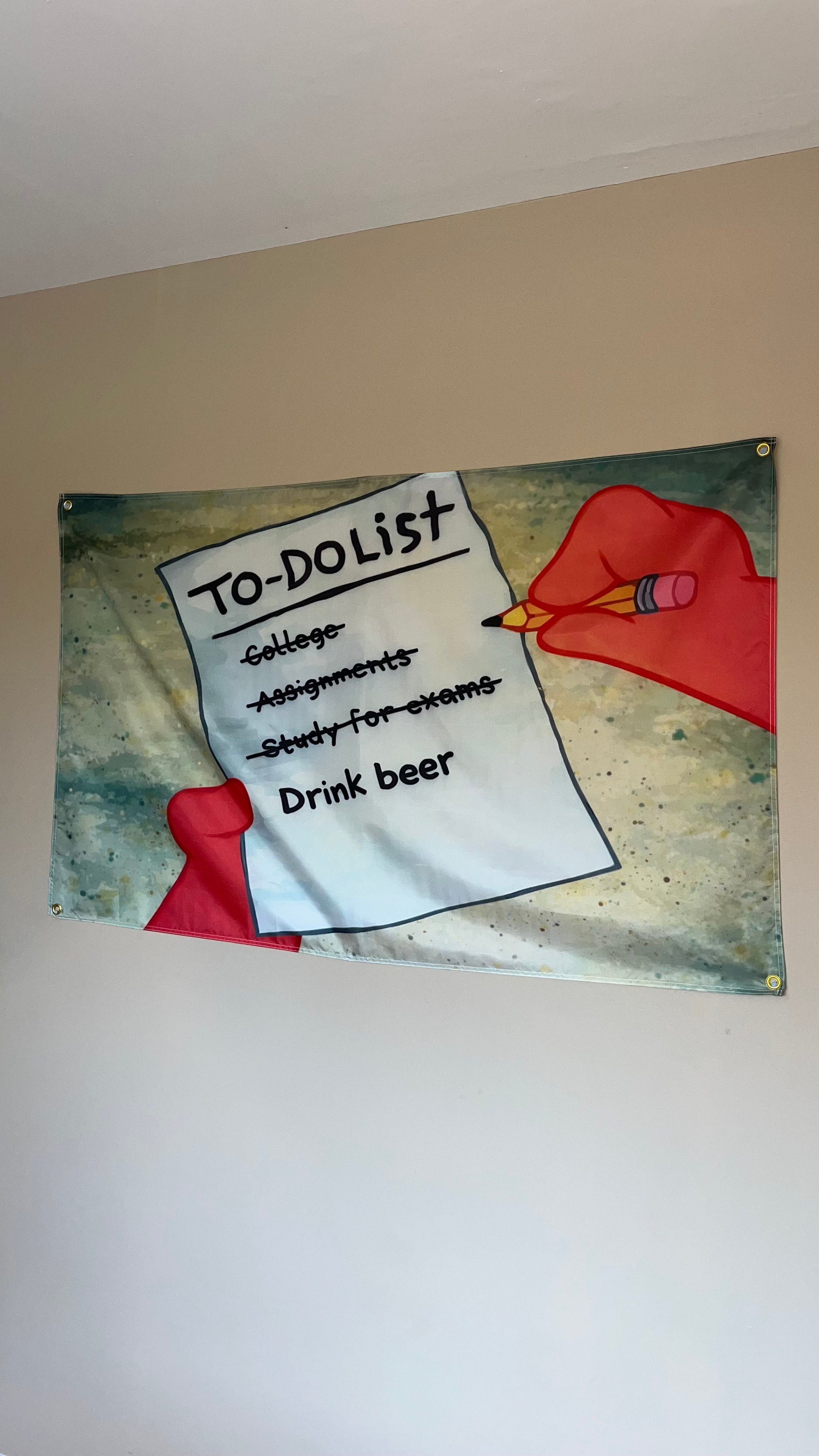 Funny To-Do List Flag – 150cm x 90cm – College & Student Humor Banner