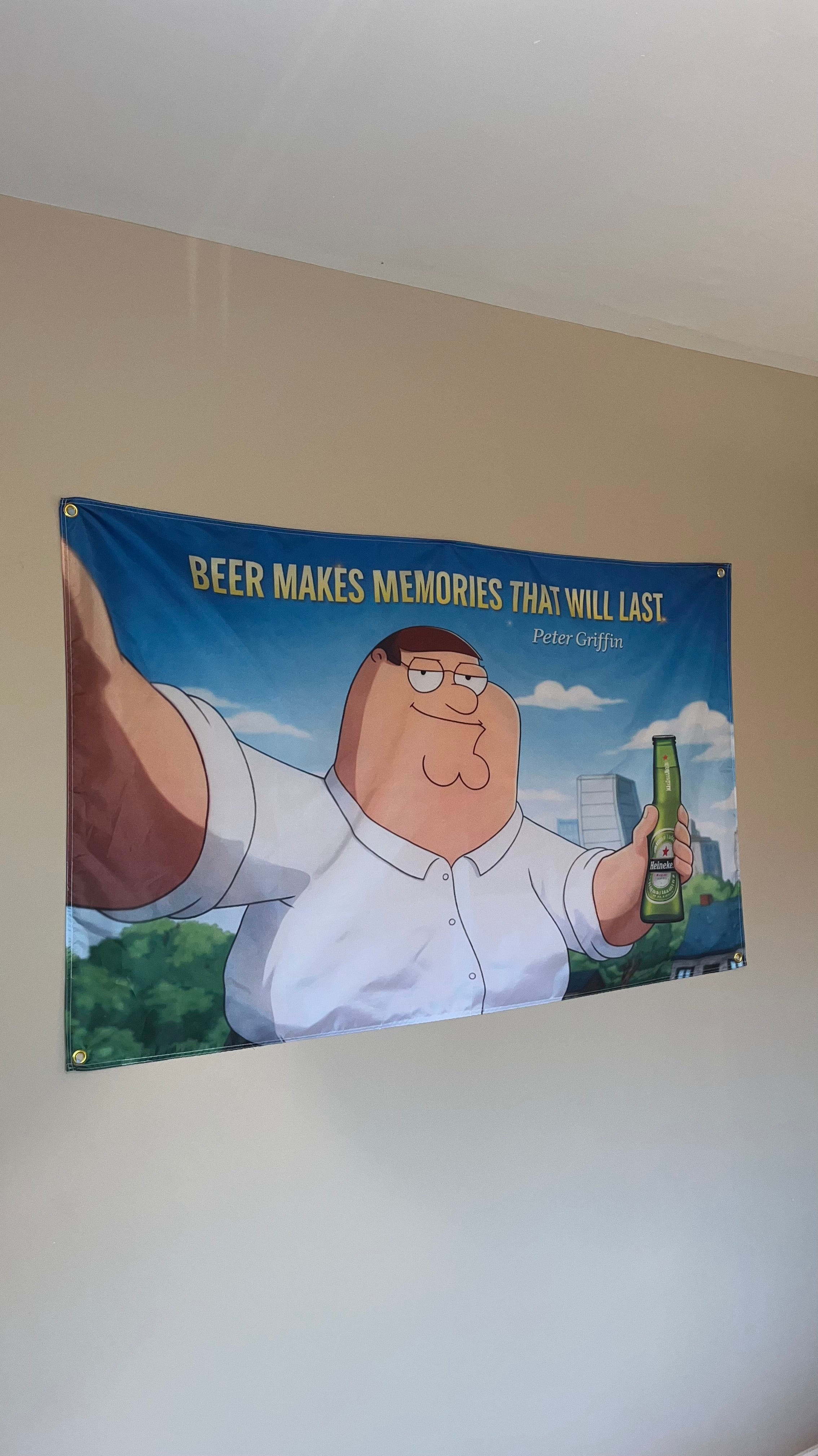 Funny Beer Quote Flag – 150cm x 90cm – Cartoon Bar & Man Cave Banner