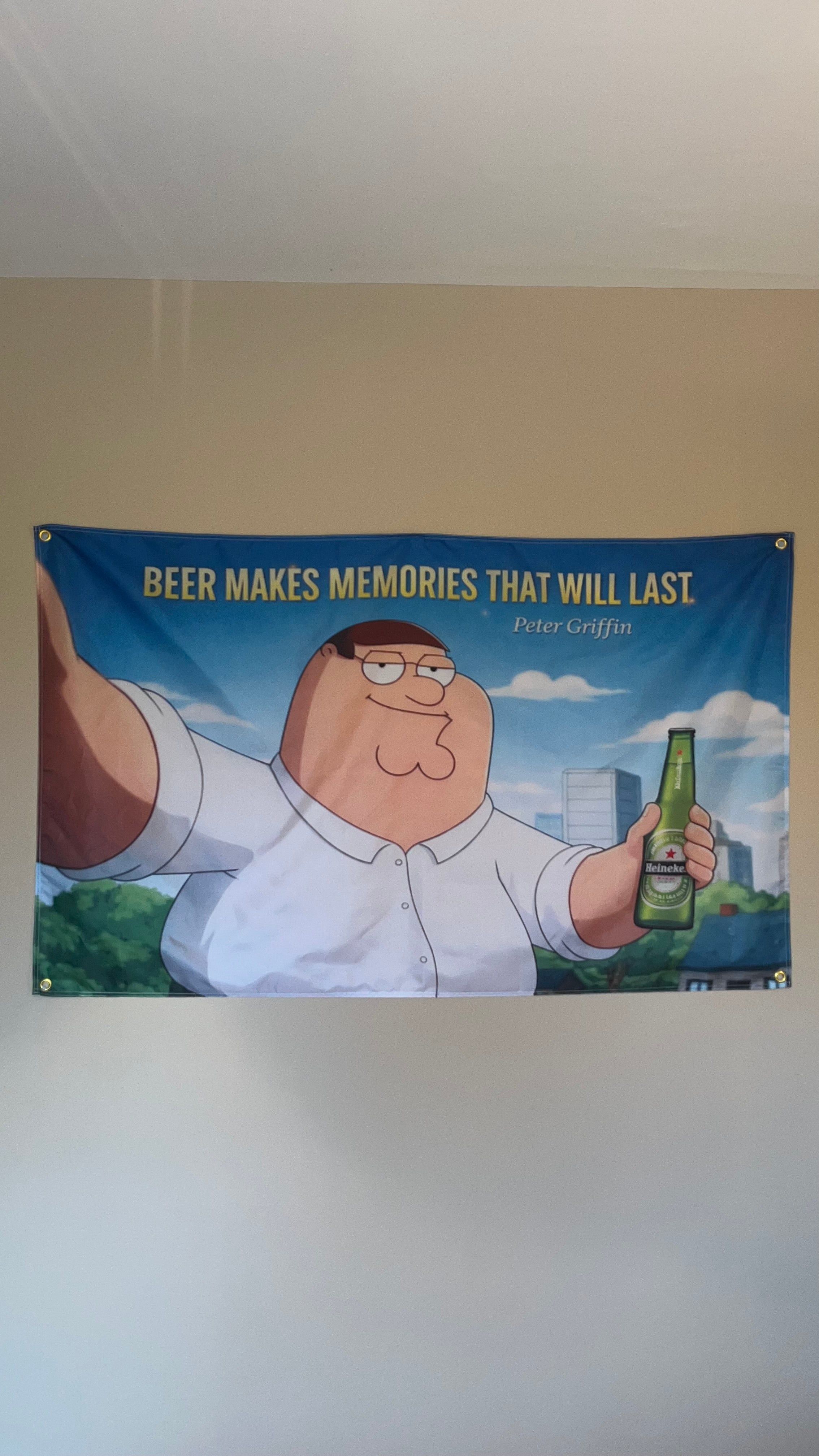 Funny Beer Quote Flag – 150cm x 90cm – Cartoon Bar & Man Cave Banner